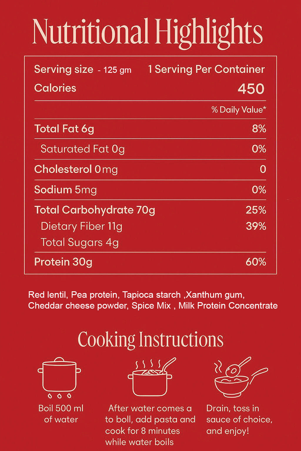 Protein Pasta (Volcano Cheese Flavour) Pack of 4